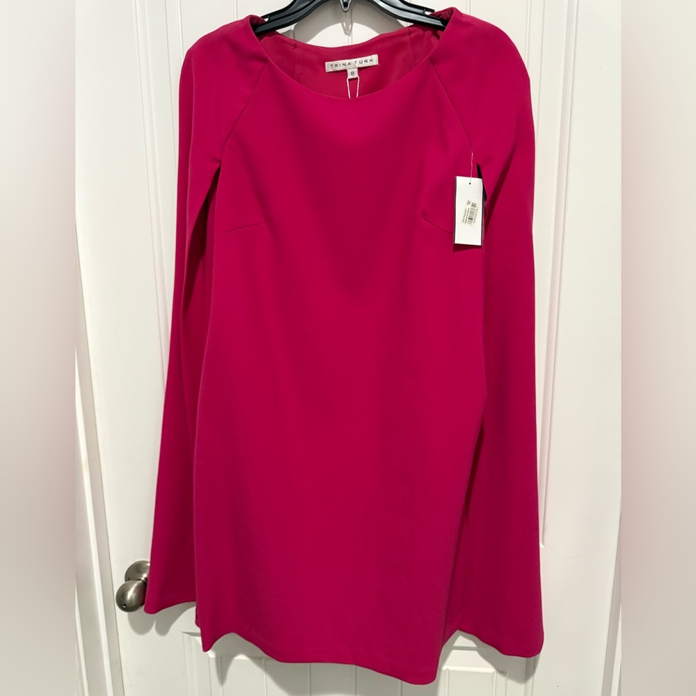 Trina Turk Fuchsia Cape Dress